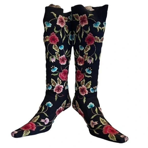 SXS Floral Boots style S-83 with dust cover, no box. Size 36.5 (US Size 6) - Picture 1 of 12